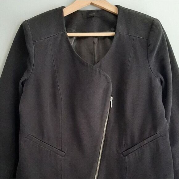JOE'S JEANS Canvas Moto Bomber Textile Jacket Black Sz S - Picture 2 of 16
